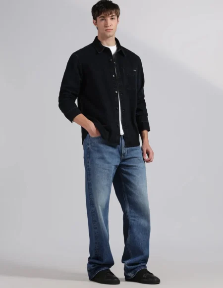 Bel & Cee Black Fit Cotton Shirt