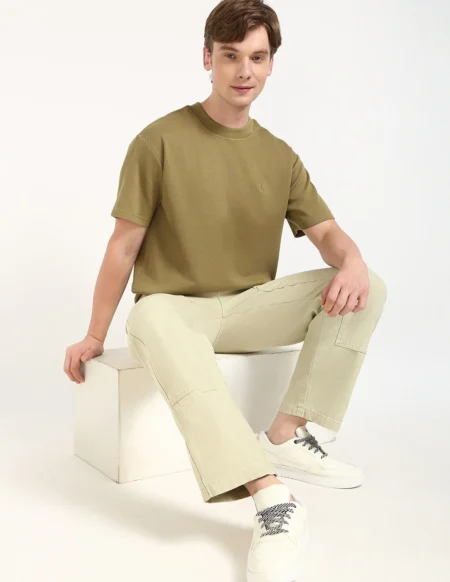 Bel & Cee Gothic Olive Fit Cotton T-Shirt