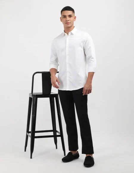 Bel & Cee Stretch Satin Slim Fit Shirt