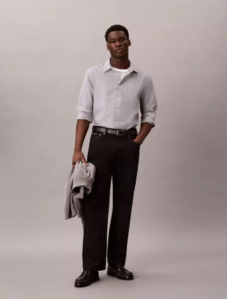 Bel & Cee Stripe Classic Down Shirt